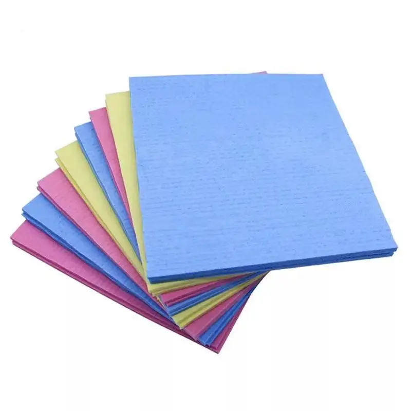 

Factory stock 3 pieces cellulose cleaning cloth Clean, easy to dry and washable cellulose kitchen cloth, 4colors