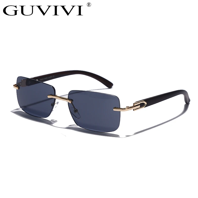 

Guvivi UV400 Trendy Custom unisex sunglasses Fashion designer sunglasses Small Rimless square sunglasses 2020