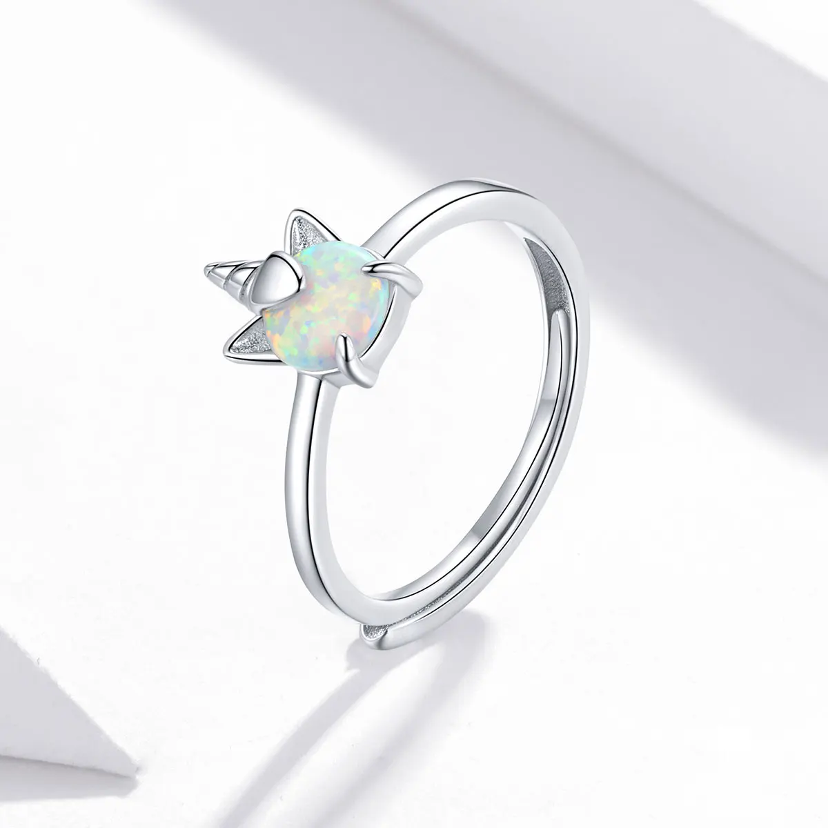 

Fine Jewelry 925 Silver Adjustable Opal Stone Fantasy Pony Ring