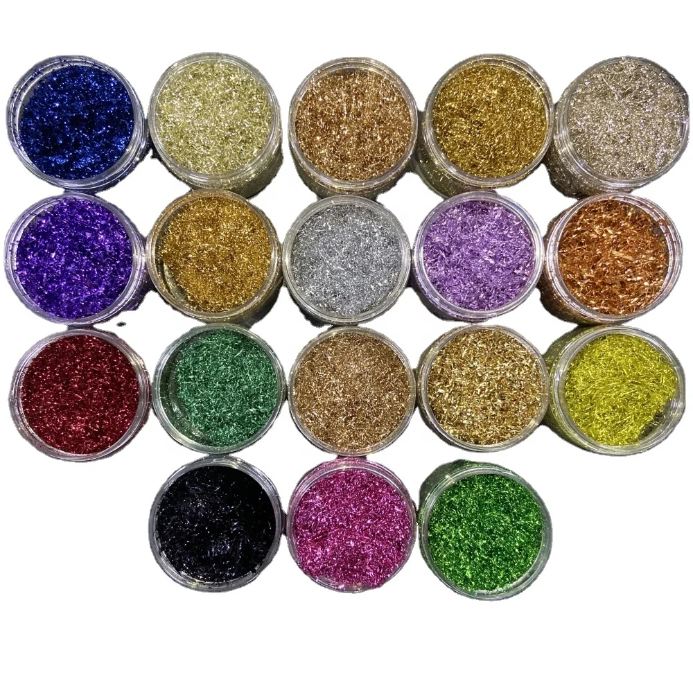 75g/box Colorful Gold Leaf Sheet Silk for Epoxy Resin Imitation Gold Leaf Foil Wire for DIY Handicraft Decoration Painting
