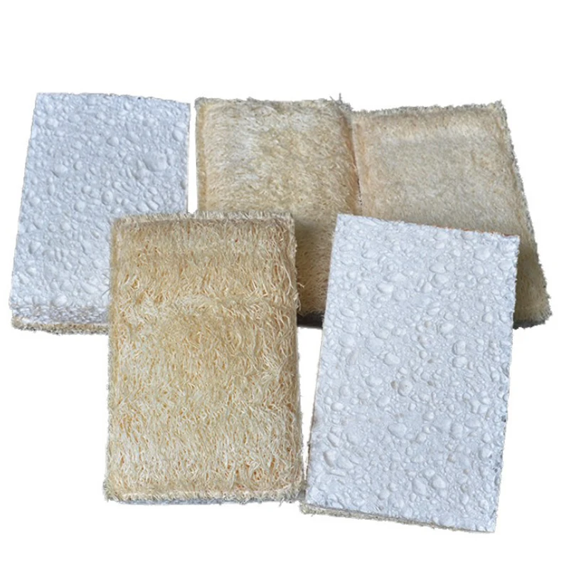 

Natural Biodegradable Wood Pulp Sponge Loofah Luffa Dish Sponge Cellulose FilterSponge Cloth For Kitchen