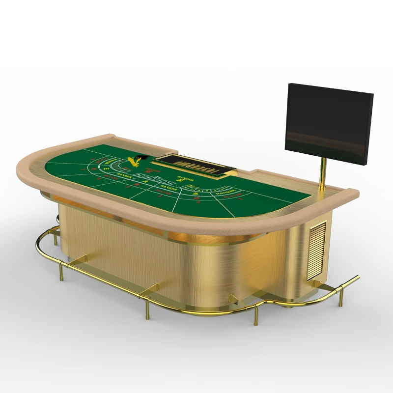 

YH High Quality Casino Baccarat Tables Wooden Gaming Poker Table Casino Poker Tables With PU Leather, Customize