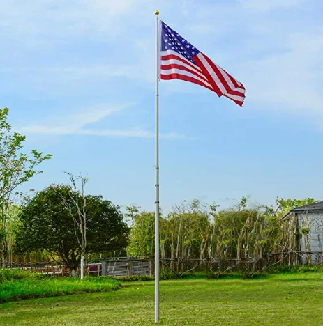 Outdoor Flag Pole Flag Stand 16ft 20ft 25ft 30ft Aluminum Telescopic ...