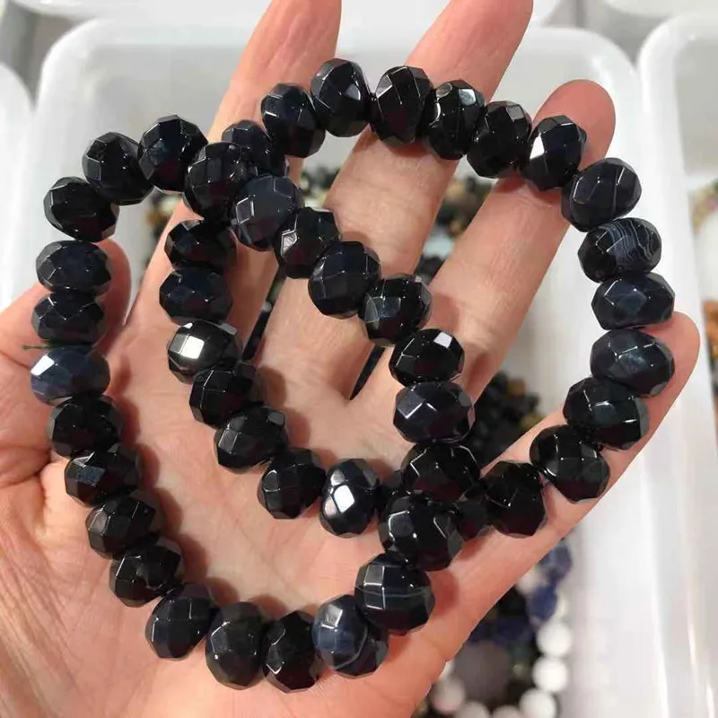 Natural dark turquoise agate  gemstones in 10 mm beads Lava beads. BRACELET
