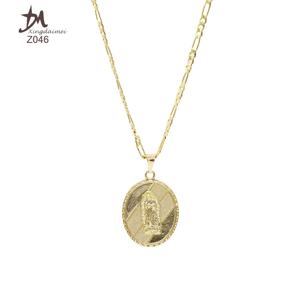 

Z046 Religious jewelry Virgin Mary pendant fashion long necklaces 18k gold necklace