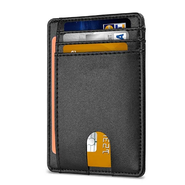 

Slim Rfid Credit Card Holder Pu Leather Wallets, As showed