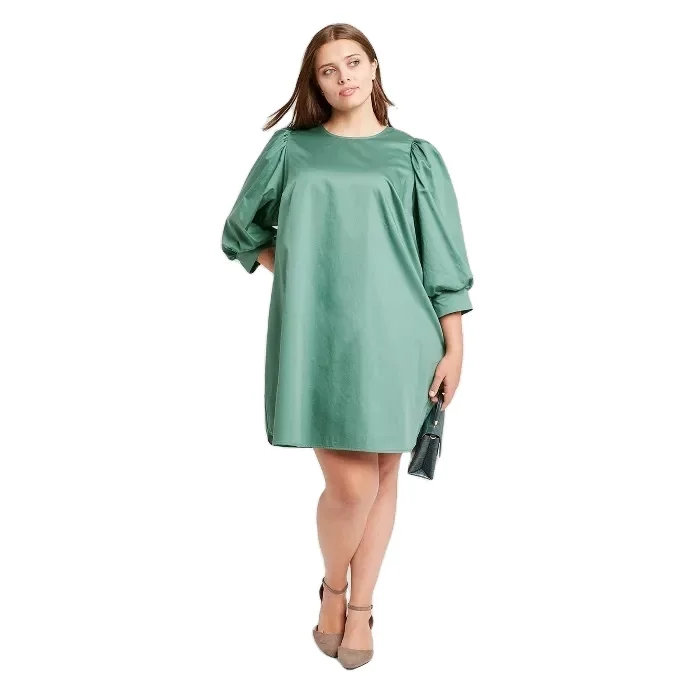 

Printed Casual Short Plus Size Big Women Clothes Dresses, Shown