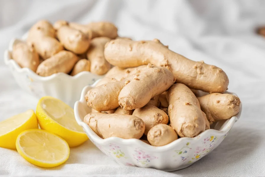 Fresh ginger root and ginger tea for GERD management