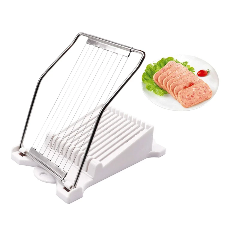 

Food Cutter Kitchen Gadget for Cheese Egg Vegetable Fruit Soft Food Sushi Cutting Wires Slicer Luncheon Meat Slicer, White