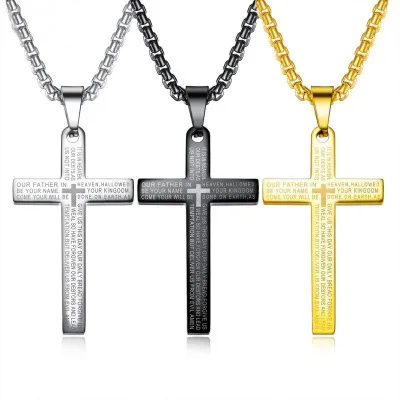 

2021 Wholesale Custom 925 Silver Plated Stainless Steel Cross Necklace Can Be Worn By Men And Women, Picture shows