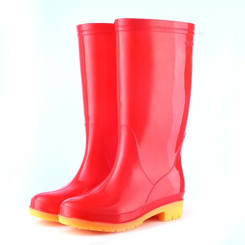 

7 Colors Fashion Warm Plus Fleece Waterproof PVC Safety Shoes Rubber Shoes Adult Knee-high Casual Rain Boots