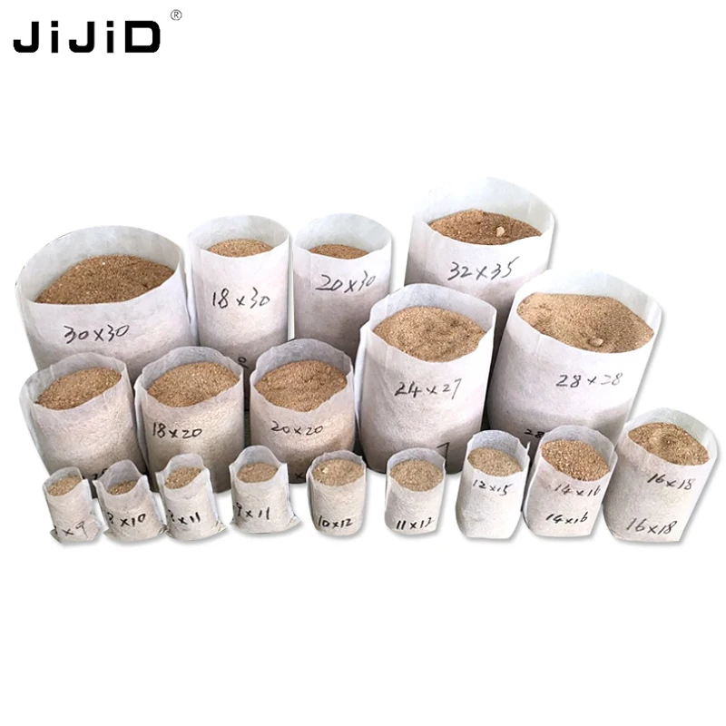 

JiJiD White Color Eco Friendly Degradable Non Woven Nursery grow bags for plants