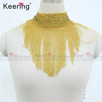 

Fashion high end Rhinestone stones crystal beads fringe large patch for dancing dresses WDP-108