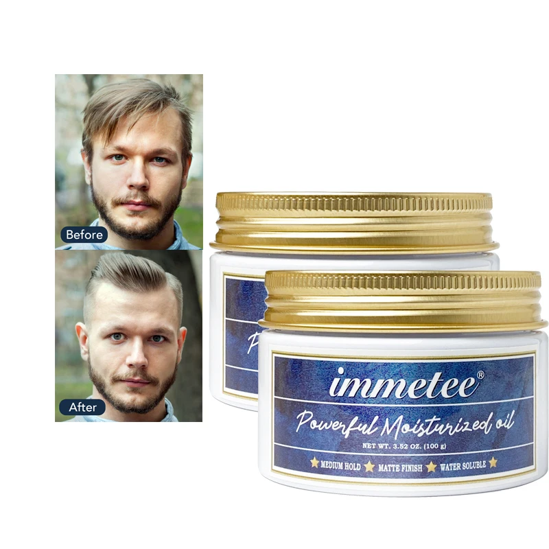 

IMMETEE hair pomade wax water based private label strong hold styling mens fashion hair pomade