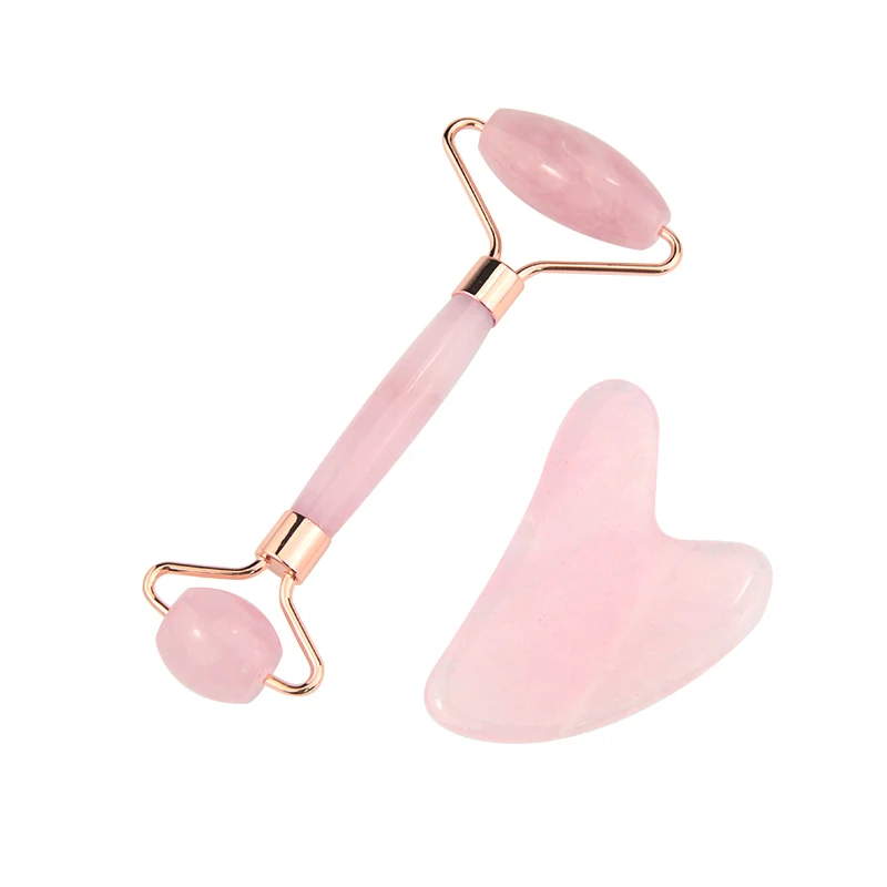 

Hot natural rose quartz beauty facial massage rose for facial roller