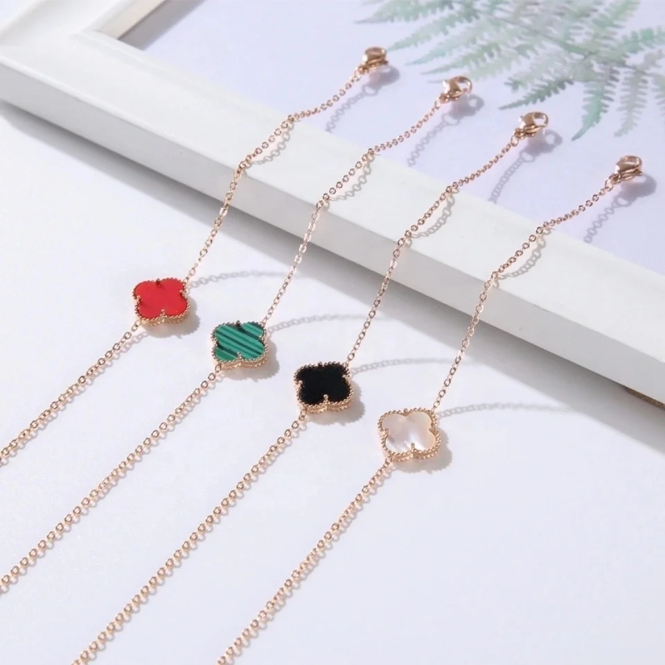 

2021 new gold-plated 925 silver charm four-leaf clover bracelet for women
