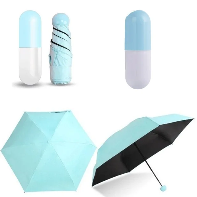 

H461 Black Coated Light Multi Colour Anti UV Umbrellas Rainy Day Pocket Manual Umbrellas Plastic Foldable Capsule Umbrella