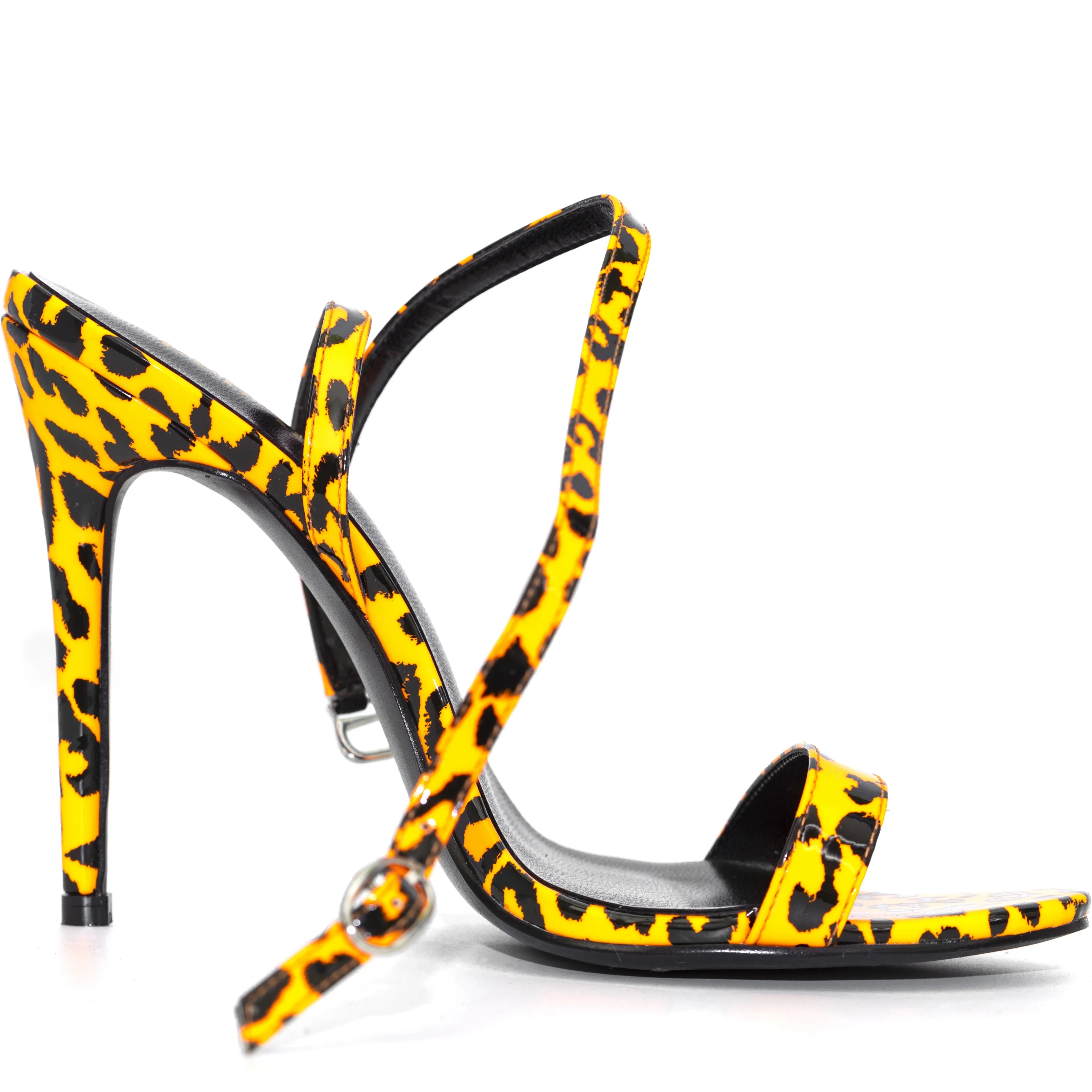 

Hot sales Neon Leopard print PU for party dating sexy women's high heel sandals