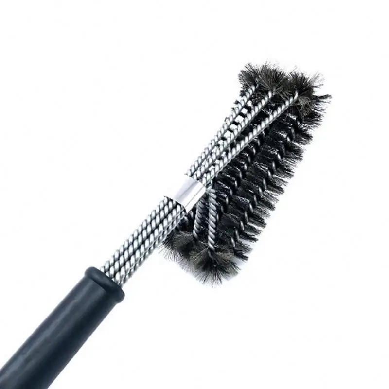 

outdoor stainless steel bbq cleaning tool ,NAYqp stainless steel bbq cleaning brush, Black