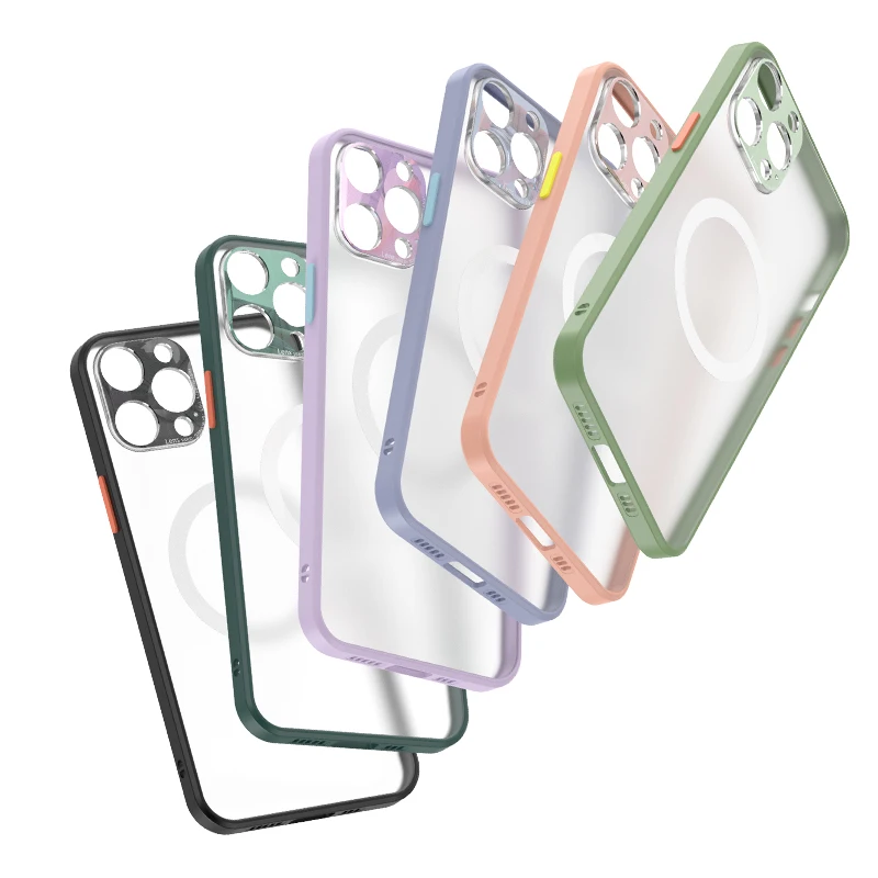 

Magsafing TPU PC Wireless Charger Magnet Clear Transparent Magnetic Charging Mobile Phone Case For iPhone 12, 6 colors