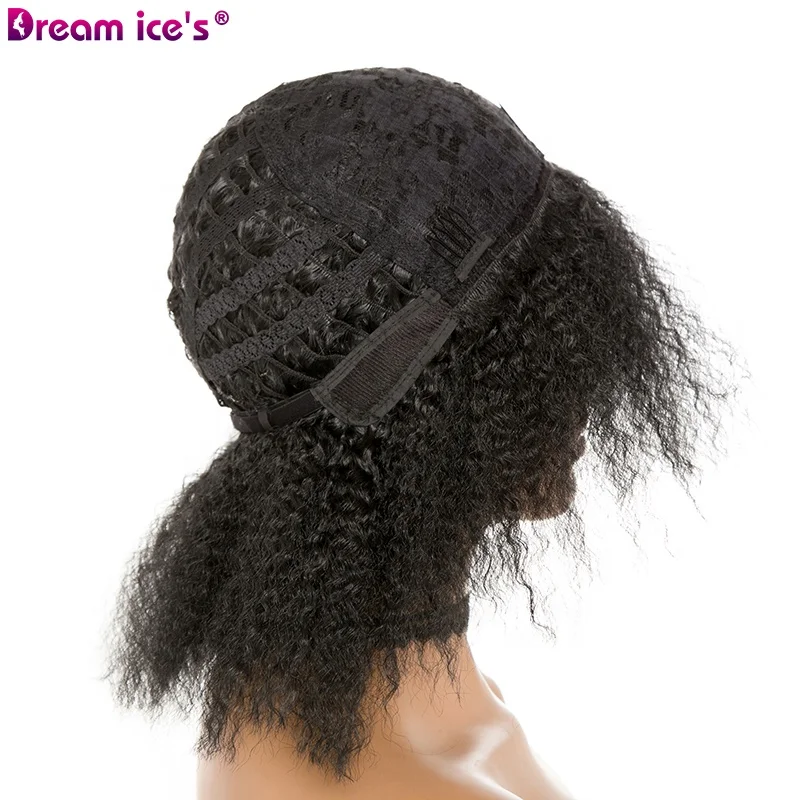 Dream.Ice's Hair Kinky Curly short Afro Wigs 8inch nature black blonde African American Synthetic Wig For Women 