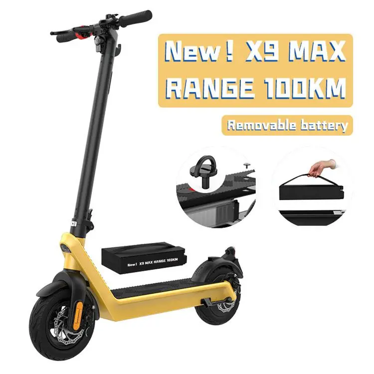 

Hx X9 2021 New Design High Speed 500W 1000W 60V E Scooter Electric, Black