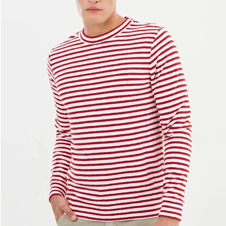Men Oversized Long Sleeve Red White Striped T-shirts - Buy Wholesale  Striped T-shirt,Red White Striped T-shirts,Mens Striped Tshirt Product on  