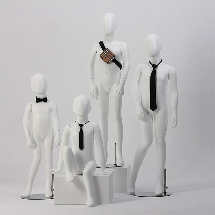 

New product fiberglass full body stand children's mannequins, White