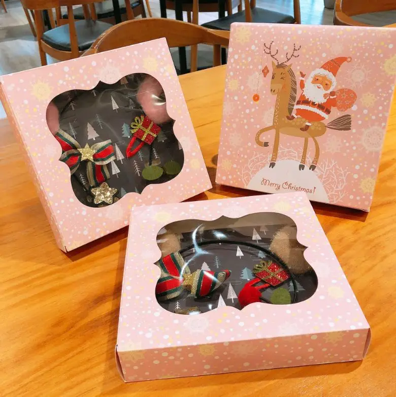 
2020 New Christmas Headband Hair Pin Hair Tie Glass Frame Hair Accessories Gift Set For Kids 