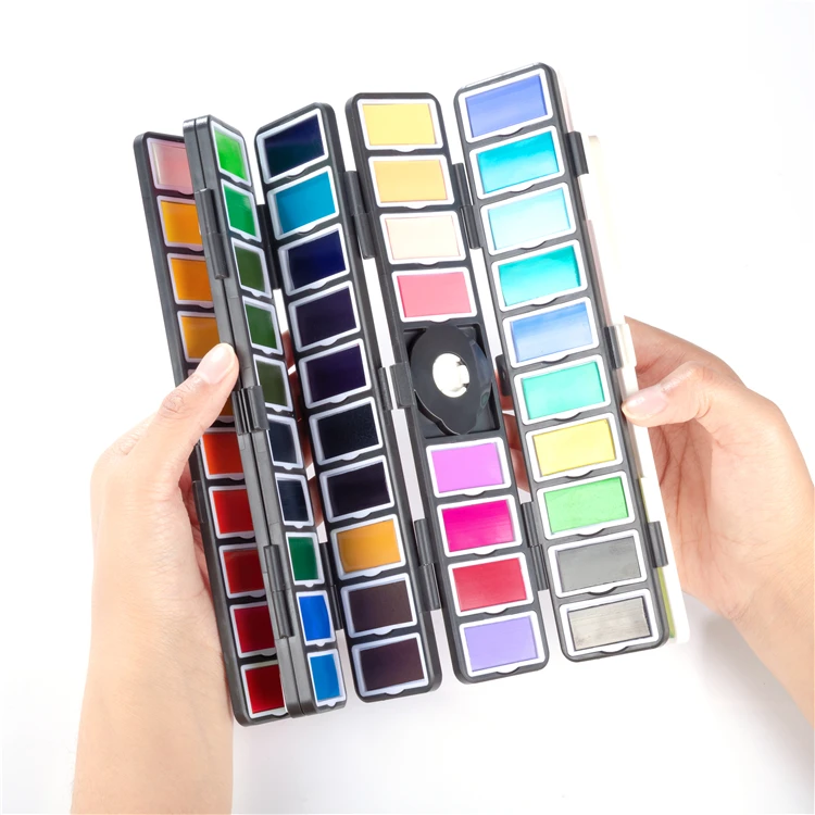 
Superior New Watercolor 18/38/58 High Quality Portable Solid Watercolor Paint Set 