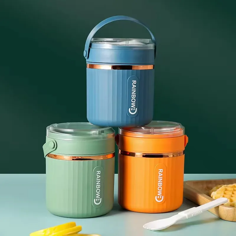 2025 New Arrival Insulated Stainless Steel 580ml Soup Cup with Spoon for Kids Adults BPA Free Food Soup Containers