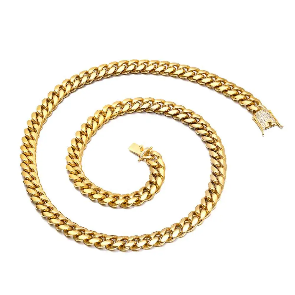 

2022 New Arrivals HipHop Micro Inlay Zircon Cuban Chains Necklace High Quality Miami Chain
