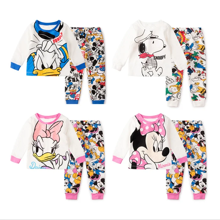 

Spring Autumn boys girls comfortable layer home suit cotton baby Mickey sets warm set cartoon, Picture shows