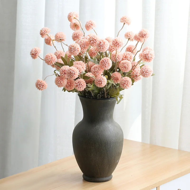 F-JH0202 5 Heads Artificial Silk Dandelion Flower Artificial Chrysanthemum Artificial Dandelion Puff Flower
