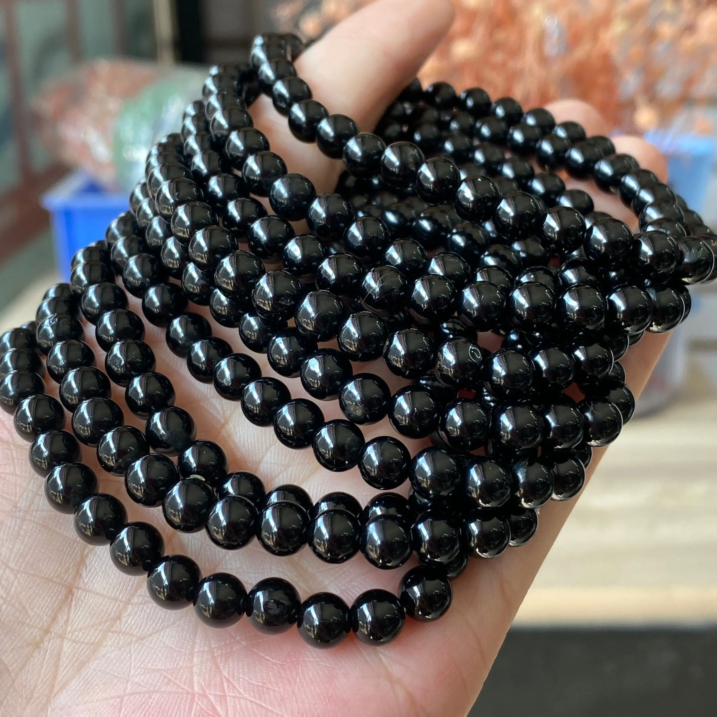 Black Tourmaline - Black Tortoise Bracelet (6mm)