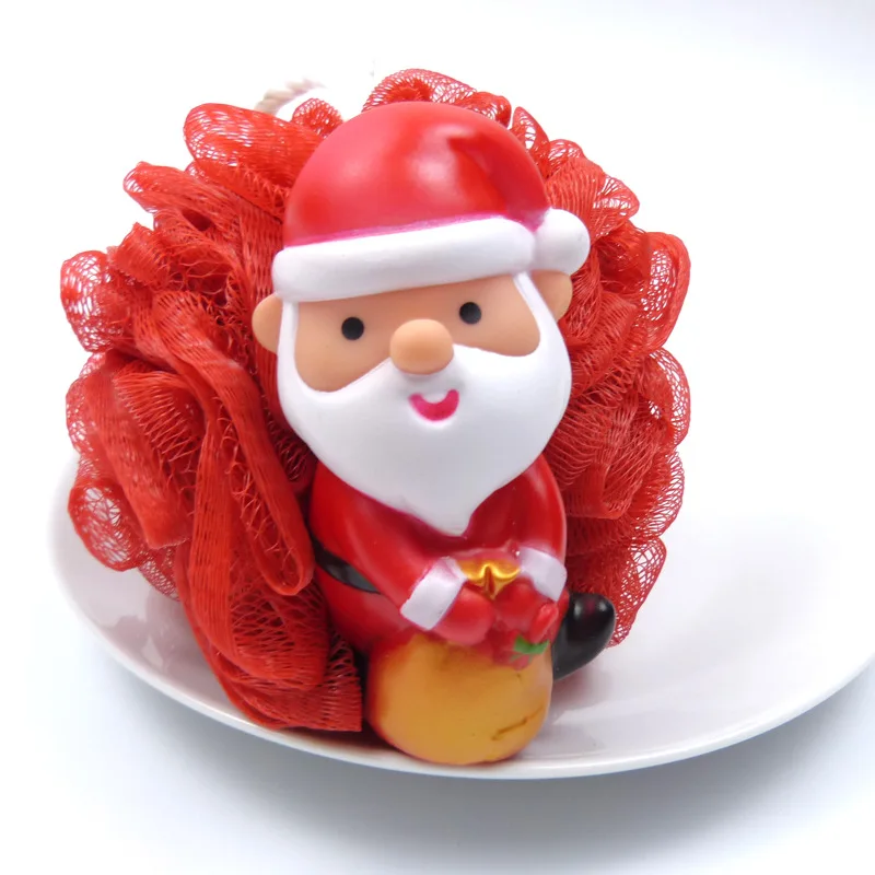 

Santa Claus Mesh Brush Animal Shower Ball Great Christmas Gift for Kids Bath Shower Sponge Loofahs for Christmas, Picture shown