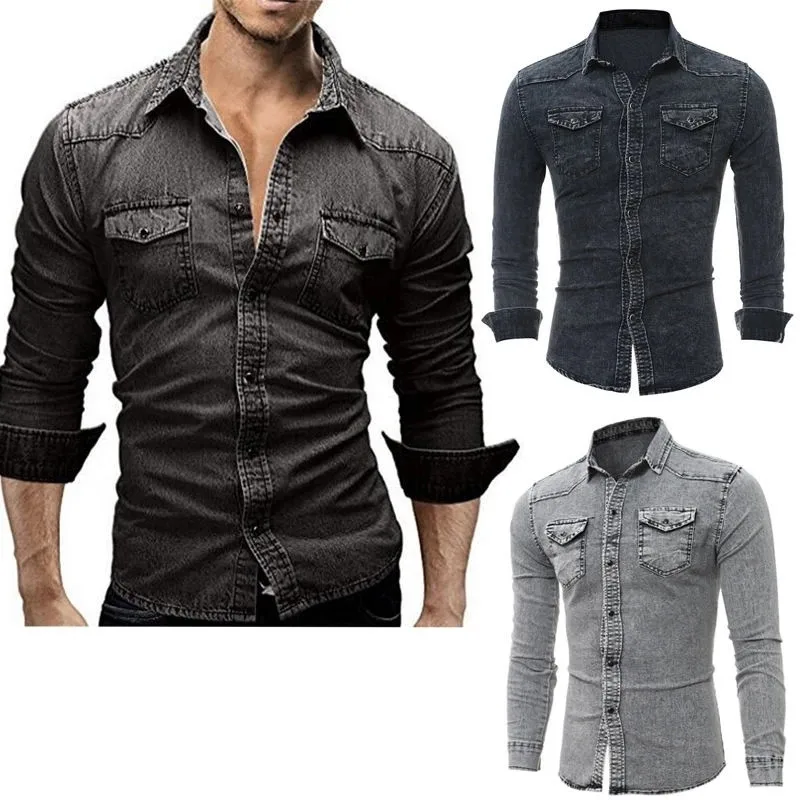 

New solid color men's long-sleeved shirt T - shirt, More color