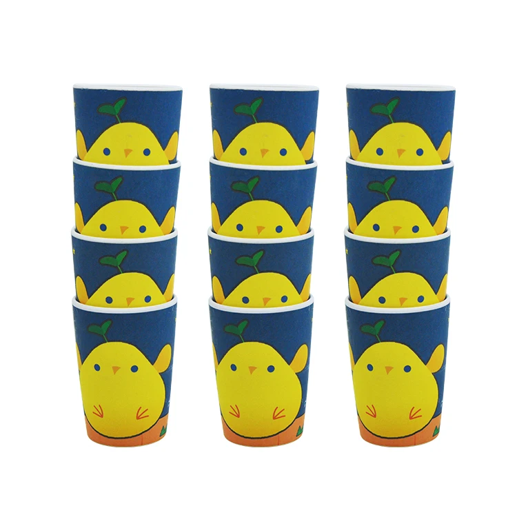 

Dishwasher Safe cartoon kids milk biodegradable bamboo fiber cup reusable, As picture