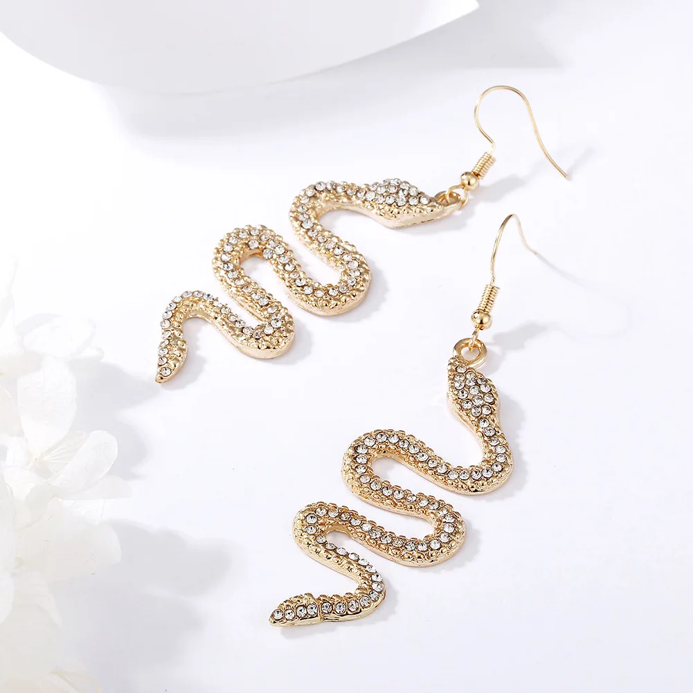 

Fashion creative metal exaggerated punk snake animal earrings