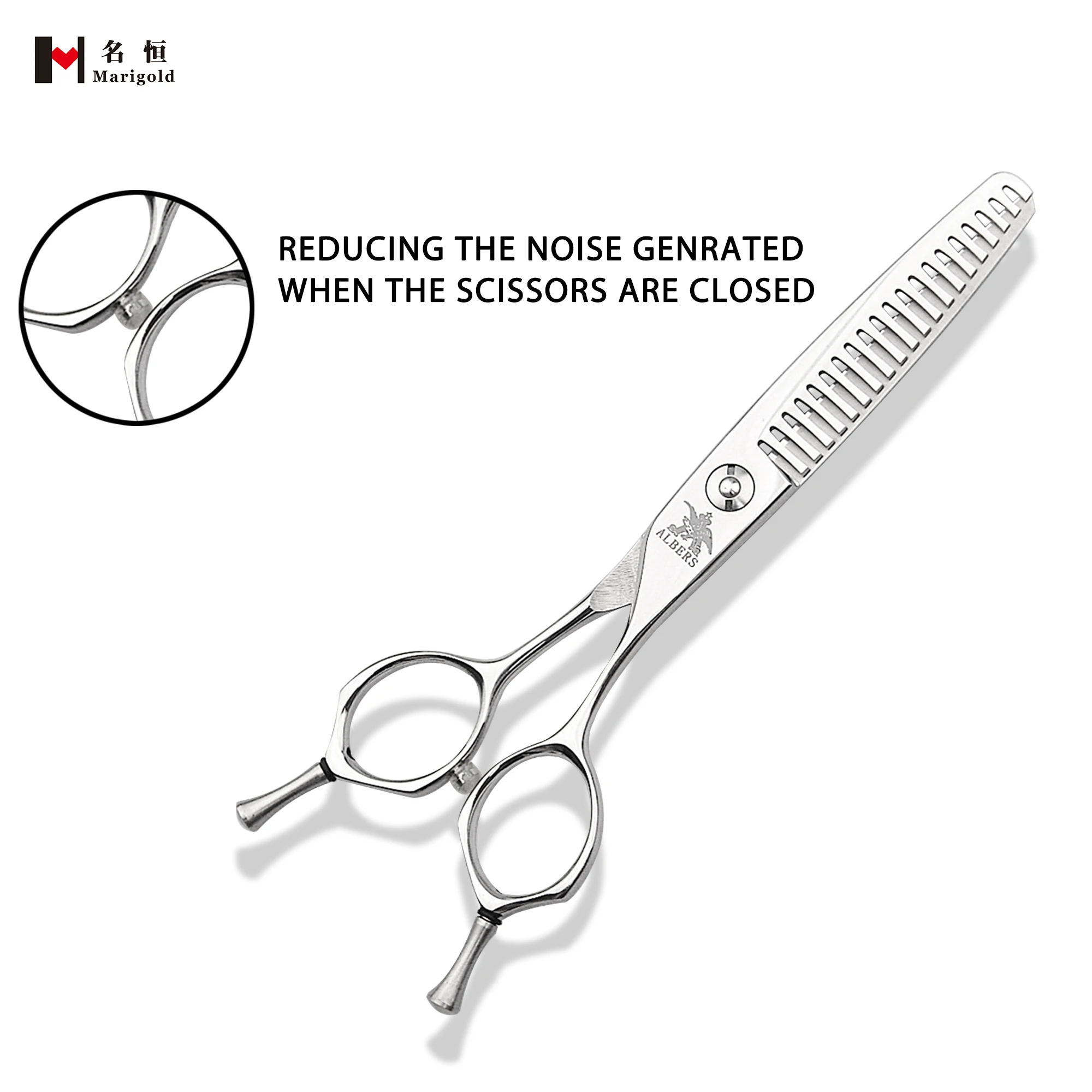 

ALBERS Japan shears Professional Hair salon vg10 Stainless Steel Hairdressing thinning Scissors, Silver