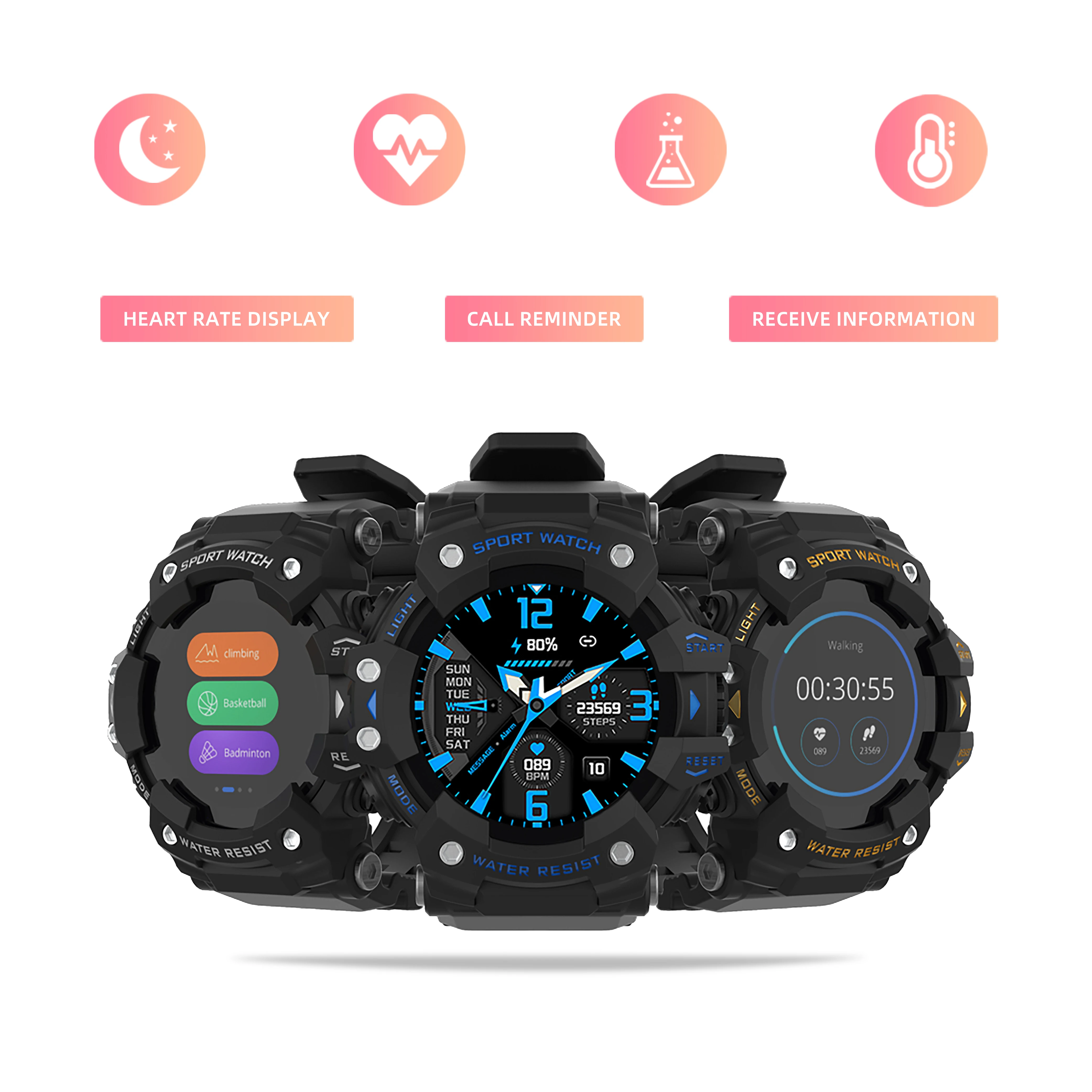 

2021 guangzhou For garmin silicone heart rate Fitness Tracker cartoon children's Sport watch For Mens kids led Digital watches