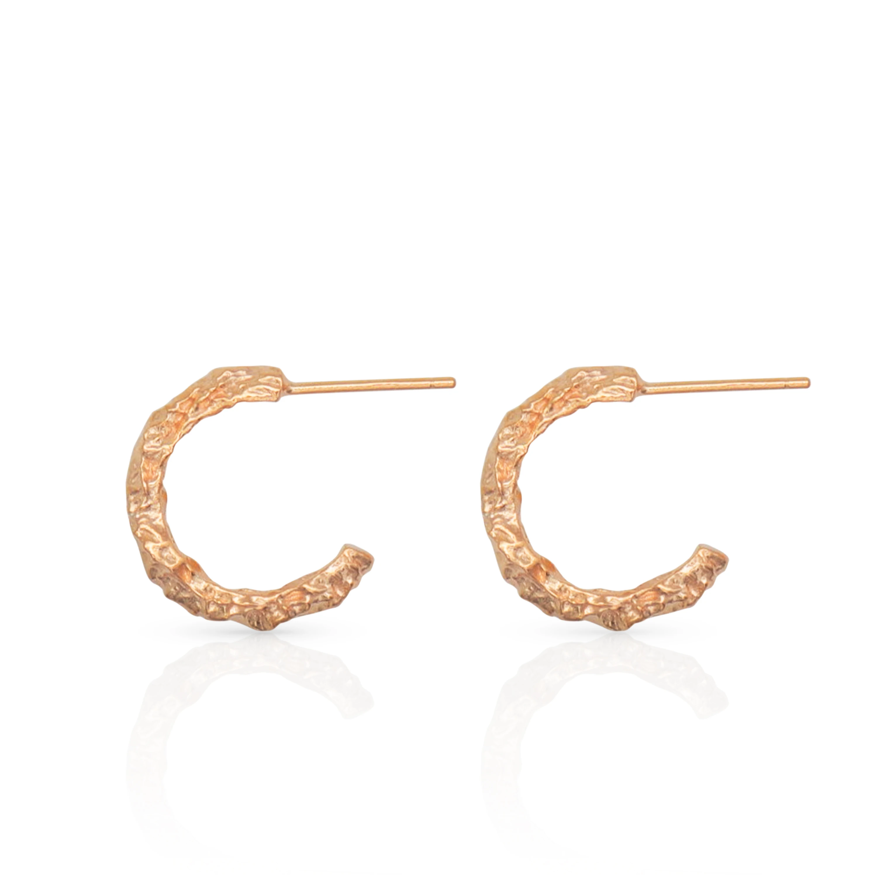 

Chris April fashion In Stock 925 sterling silver 18k gold plated Irregular Unique Champagne Huggie Earrings