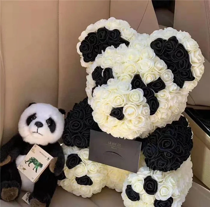 
Factory customization fashion panda 40cm Soap Foam Bear of Roses Bear Flower 