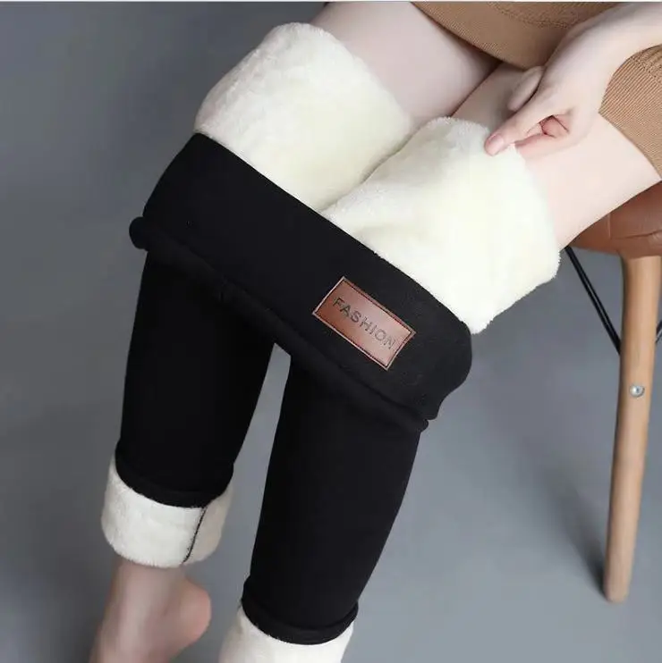 

factory hot sale fashion sexy slim women casual thick warm pants High waisted fleece lined sport winter leggings