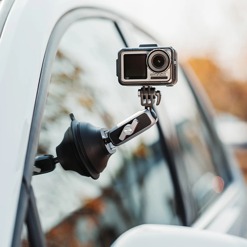 

PGYTECH Action Camera Gopro Hero 8 Foldable Suction Cup Sucker Mount for DJI OSMO Action Car Sucking Glass Gimbal Accessories, Silver