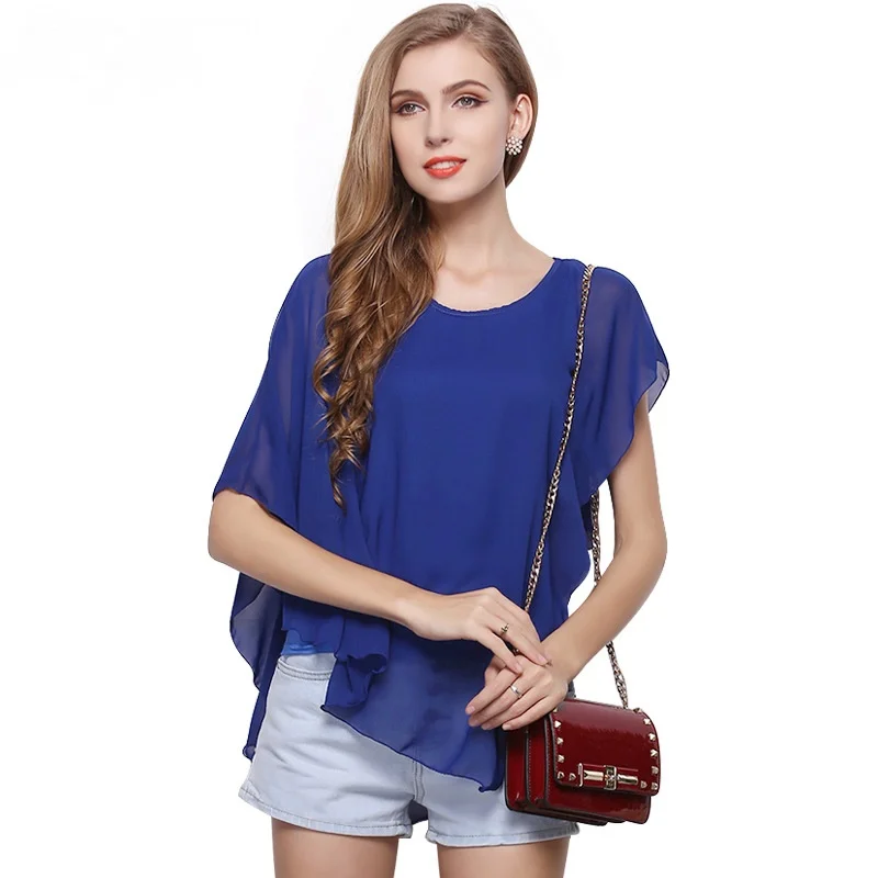 

2020 New Design fashion chiffon plus size women ladies blouse top