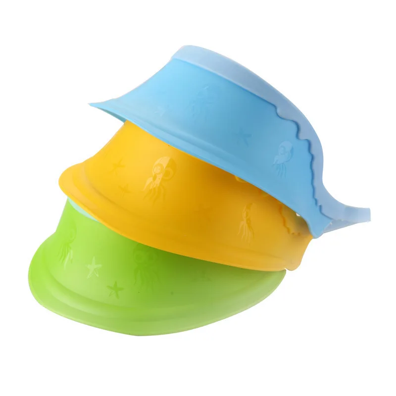 

Adjustable waterproof soft shampoo bathing wash hair baby kids bath shower hat, Blue,pink,yellow