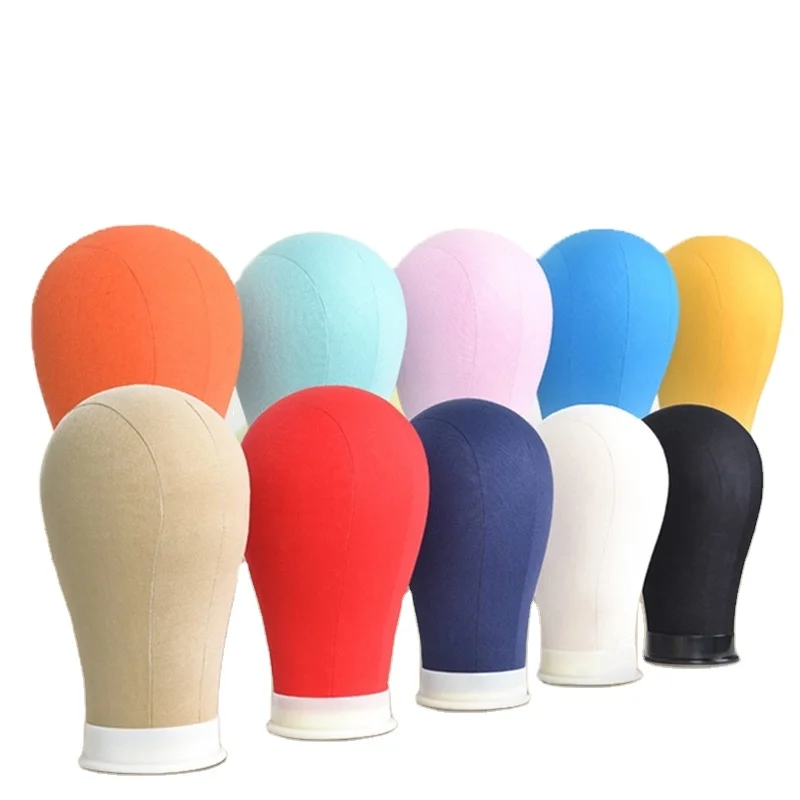 

19 "-24" 100% Cork Canvas Head, Wig Display Mannequin Head, Styling Head with 22 Mounting Hole, Colorful