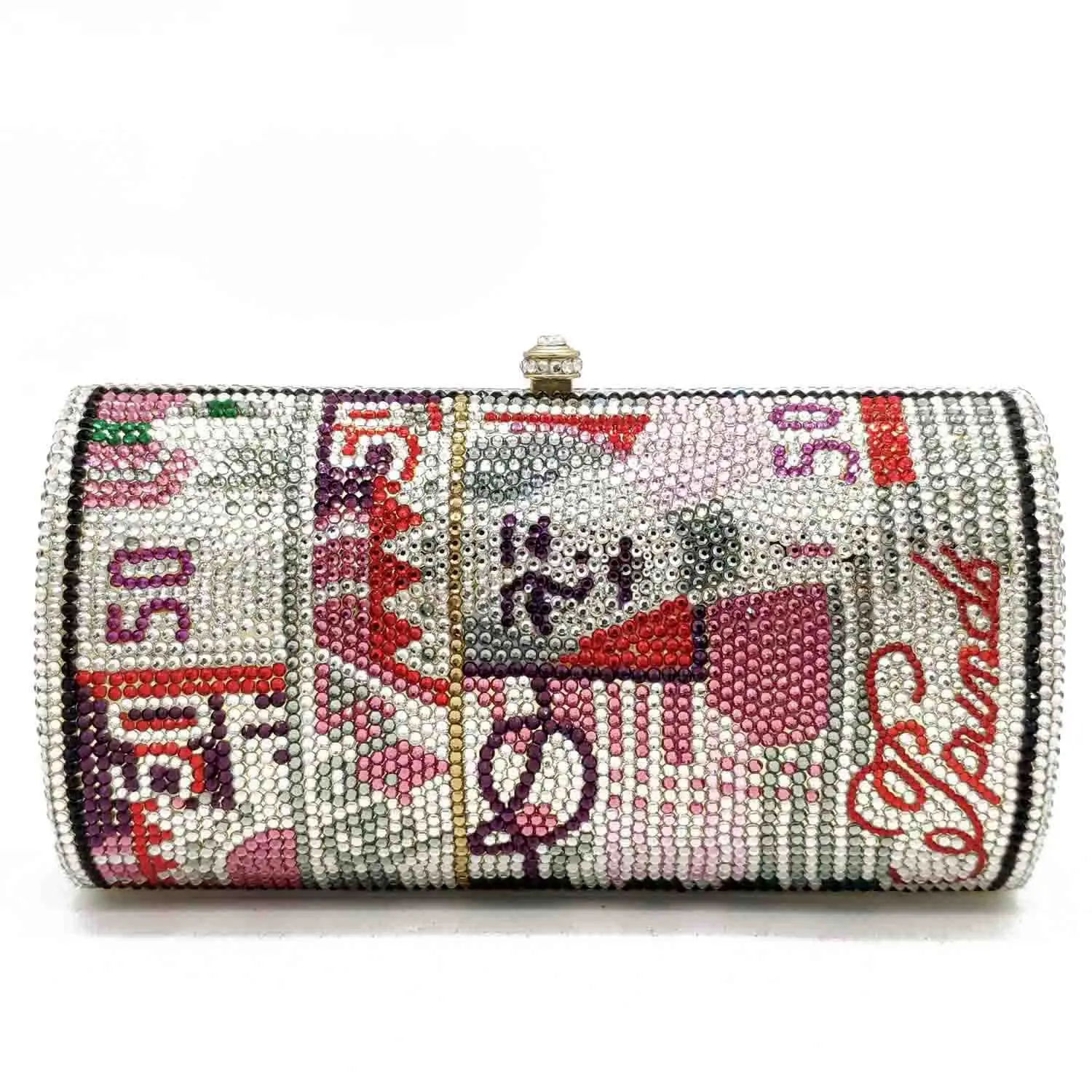 

ladies clutch bags luxury purse dollar evening bag lady diamond money bag mini purses handbags dollar purse, Red