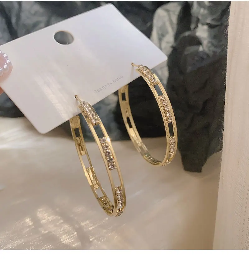 

ADELANTE Gold Jewelry Wholesale Gold Plated Brass Hoop Earrings Women For Sensitive Ears, Rose gold